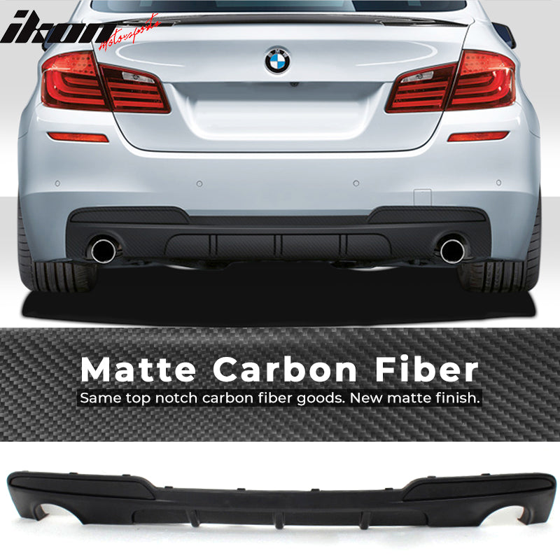 2011-2016 BMW 5-Series F10 MP Style Rear Bumper Diffuser Carbon Fiber