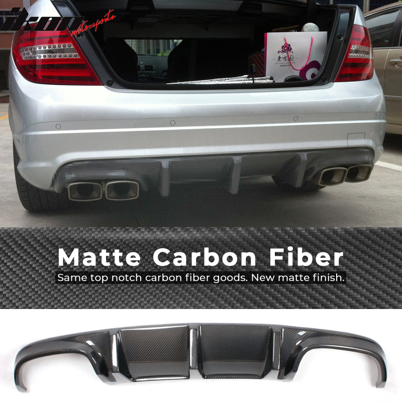 2008-2011 Benz C Class W204 C63 TMS Style Rear Diffuser Carbon Fiber