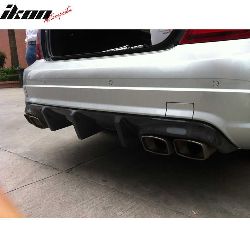 2008-2011 Benz C Class W204 C63 TMS Style Rear Diffuser Carbon Fiber