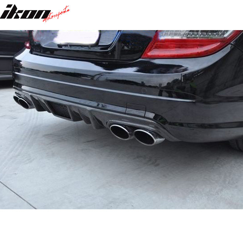 2008-2011 Benz W204 C63 R Style Rear Bumper Lip Diffuser Carbon Fiber