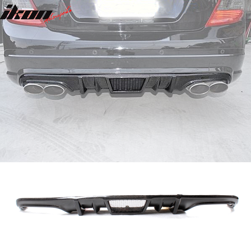 2008-2011 Benz W204 C63 R Style Rear Bumper Lip Diffuser Carbon Fiber