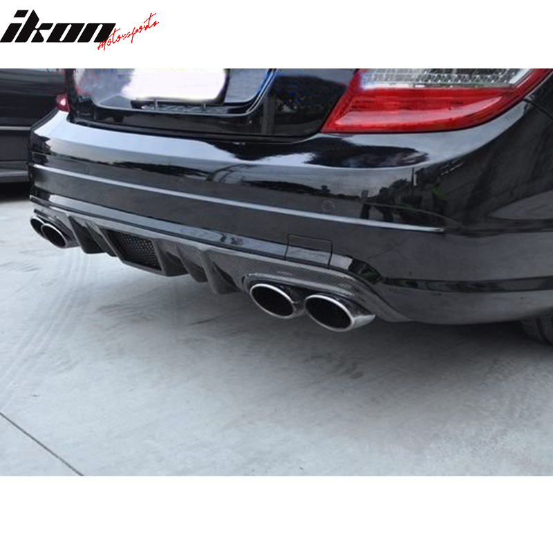 2008-2011 Benz W204 C63 R Style Rear Bumper Lip Diffuser Carbon Fiber