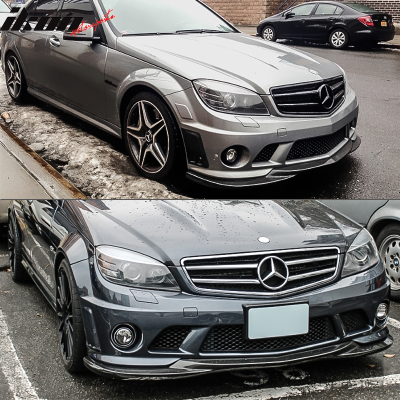 2008-2011 Benz C Class W204 GH Style Front Bumper Lip Carbon Fiber