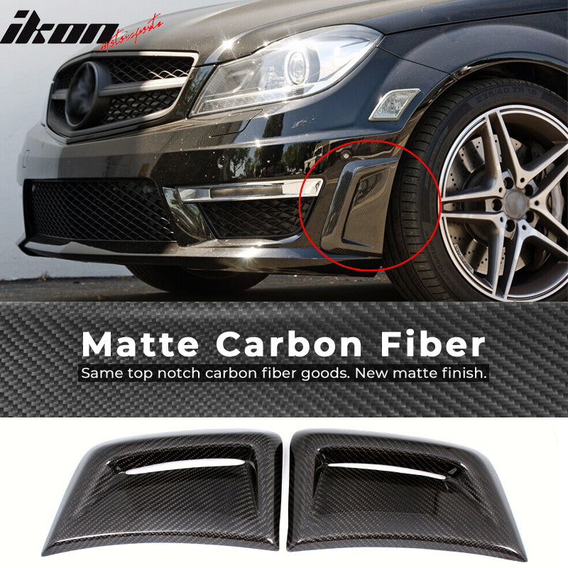 2012-2014 Benz W204 C63 AMG Style Side Fender Fin Vent Carbon Fiber