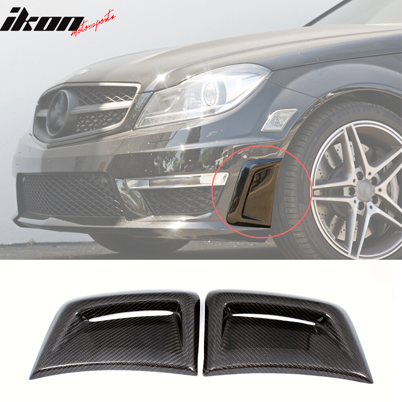 2012-2014 Benz W204 C63 AMG Style Side Fender Fin Vent Carbon Fiber