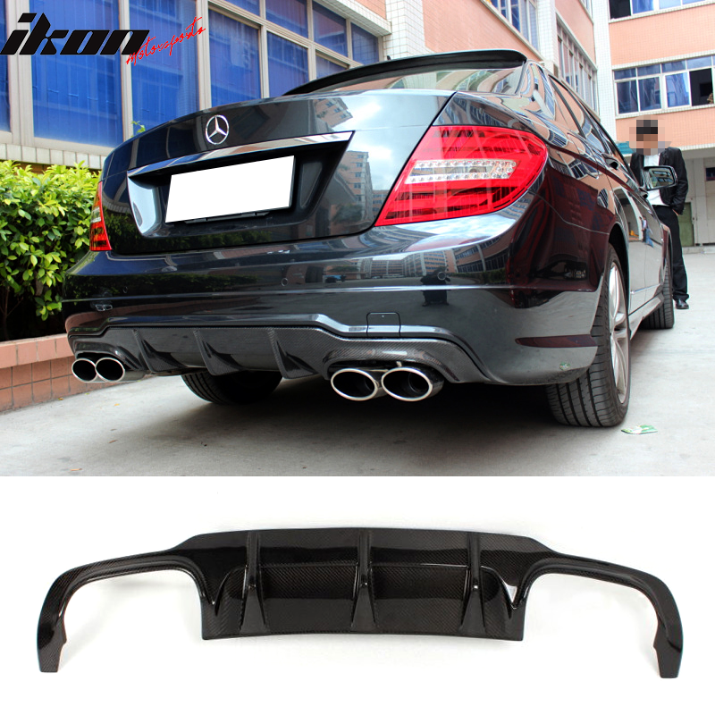 2012-2015 Benz C Class W204 C63 Style Rear Lip Diffuser Carbon Fiber