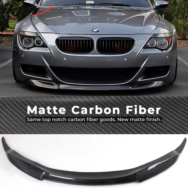 2006-2010 BMW 6 Series E64 M6 V Style Front Bumper Lip Carbon Fiber