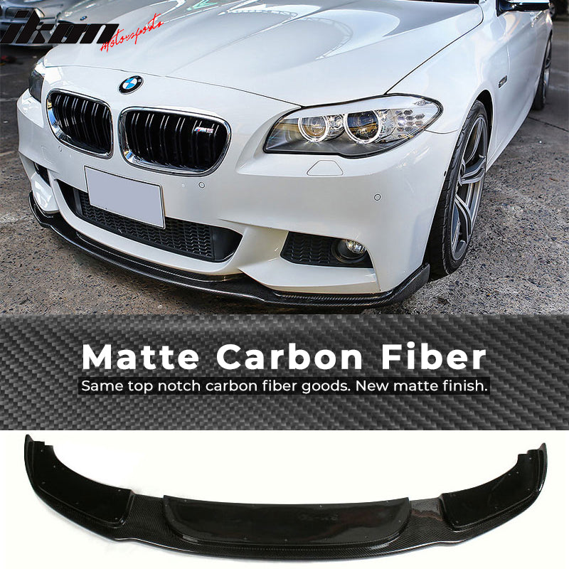 2011-2016 BMW 5 Series F10 HM Style Front Bumper Lip Carbon Fiber