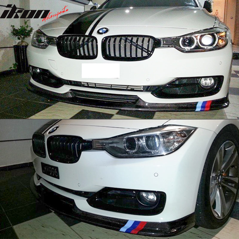 2012-2015 BMW F30 Standard H Style Front Bumper Lip Carbon Fiber