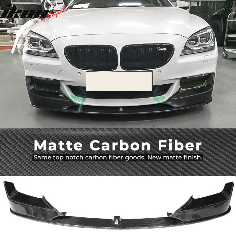 2012-2017 BMW 6 Series F12 F13 P Style Front Bumper Lip Carbon Fiber