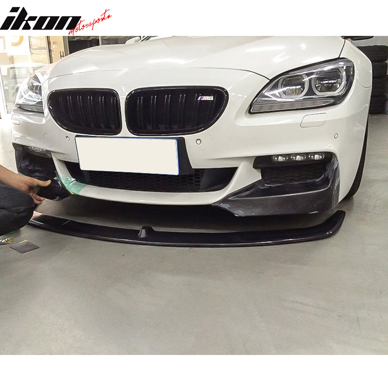 2012-2017 BMW 6 Series F12 F13 P Style Front Bumper Lip Carbon Fiber