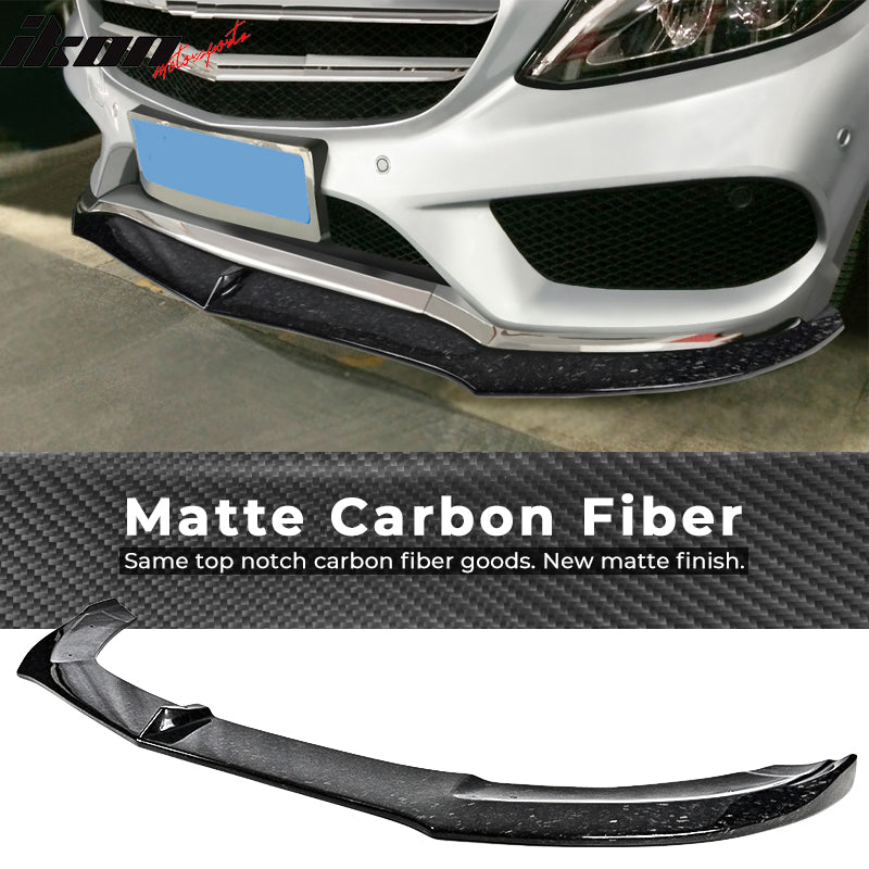 2015-2018 Benz W205 C Class PSM Front Bumper Lip Forged Carbon Fiber