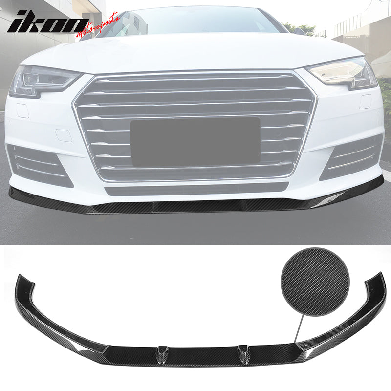 2017-2019 Audi A4 B9 JC Style Front Bumper Lip Spoiler Carbon Fiber