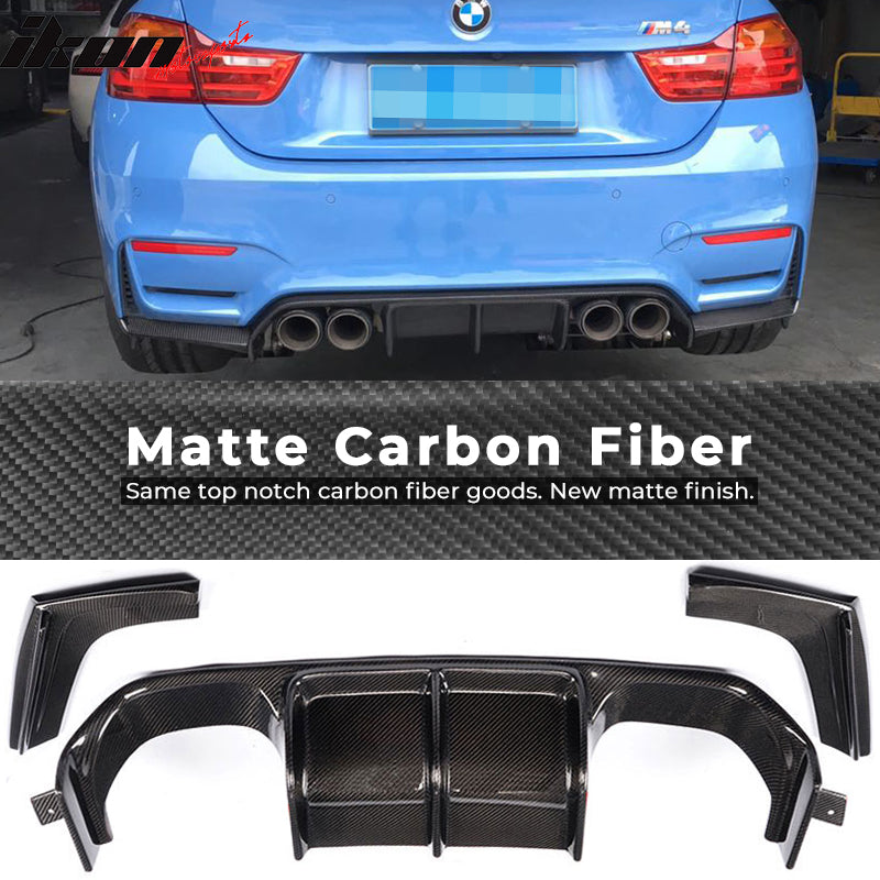 2015-2020 BMW M3 F80 M4 F82 V Style Rear Bumper Diffuser Carbon Fiber