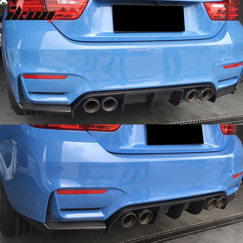 2015-2020 BMW M3 F80 M4 F82 V Style Rear Bumper Diffuser Carbon Fiber