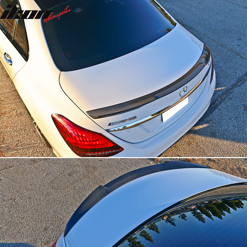 2015-2021 Benz W205 C Class ML Style Rear Trunk Spoiler Carbon Fiber
