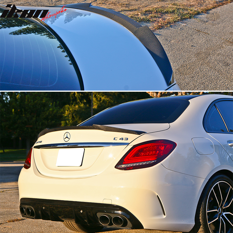 2015-2021 Benz W205 C Class ML Style Rear Trunk Spoiler Carbon Fiber