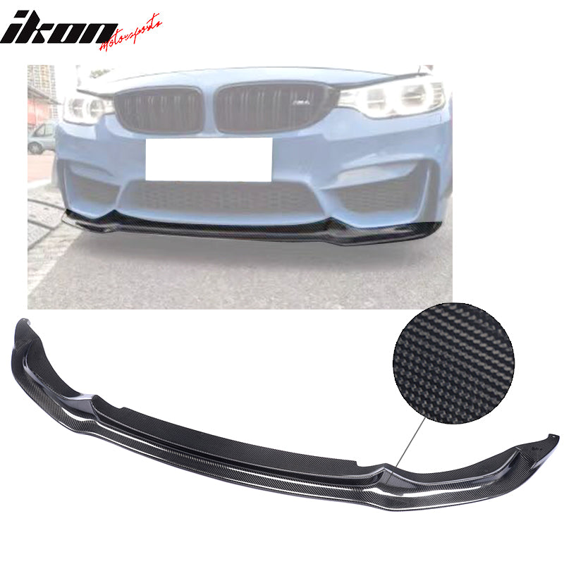 2015-2020 BMW M3 F80 M4 F82 F83 V Style Front Bumper Lip Carbon Fiber