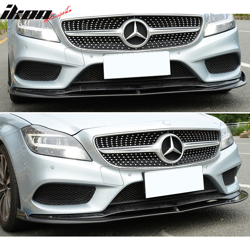2015-2018 Benz CLS Class W218 JC Style Front Bumper Lip Carbon Fiber