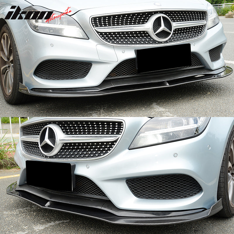 2015-2018 Benz CLS Class W218 JC Style Front Bumper Lip Carbon Fiber