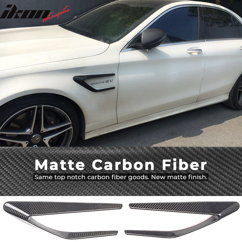 2015-2018 Benz C Class W205 JC Style Front Fender Scoops Carbon Fiber