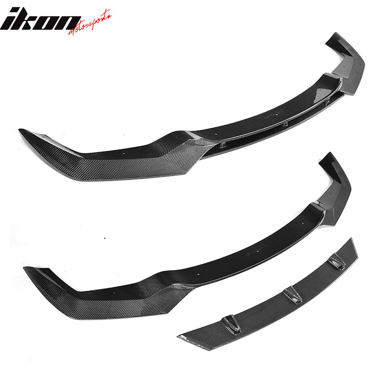 2016-2018 BMW F87 M2 V Style Front Bumper Lip Spoiler Kit Carbon Fiber