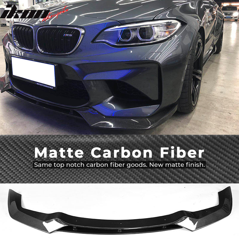 2016-2018 BMW F87 M2 V Style Front Bumper Lip Spoiler Kit Carbon Fiber