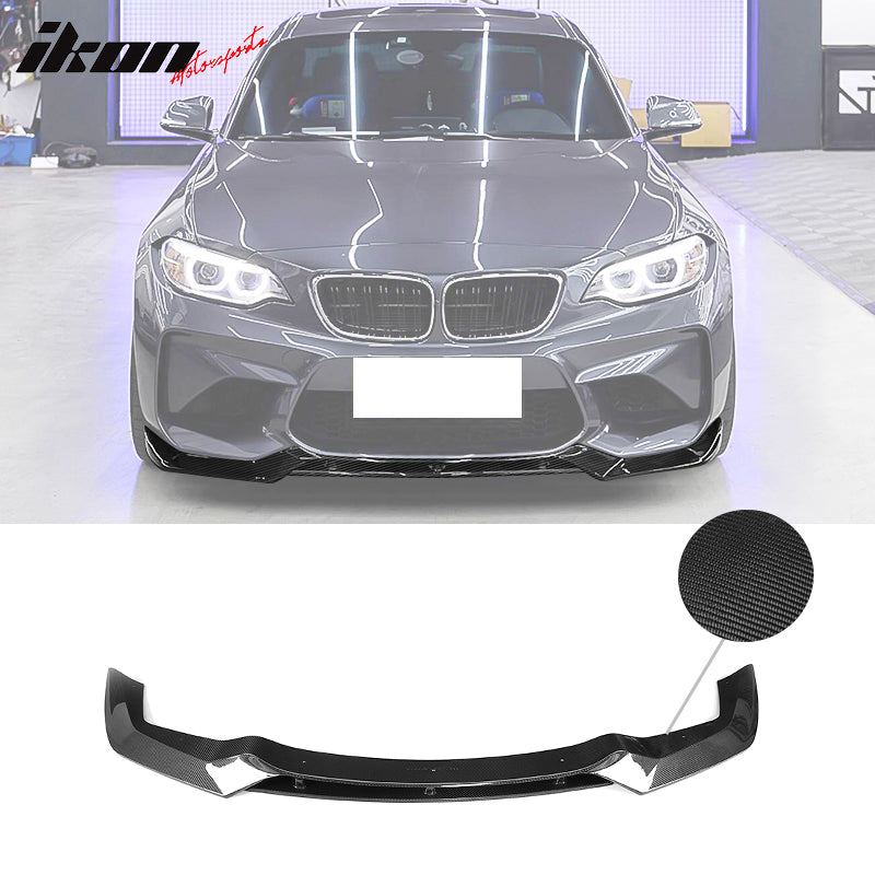 2016-2018 BMW F87 M2 V Style Front Bumper Lip Spoiler Kit Carbon Fiber