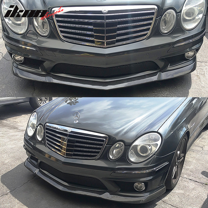 2006-2009 Benz W211 E63 AMG XY Style Front Bumper Lip Kit Carbon Fiber