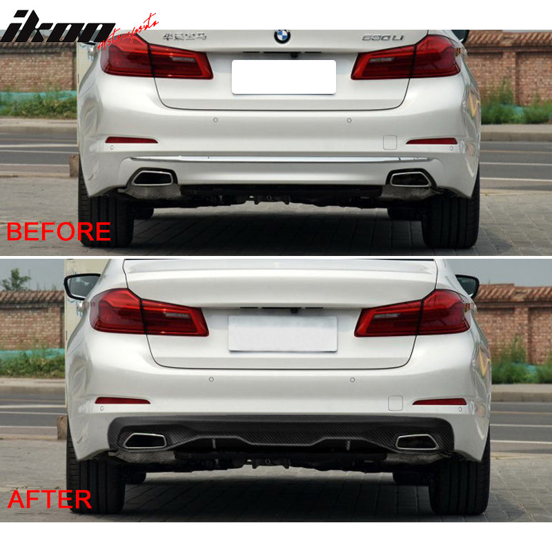 2017-2020 BMW 5 Series G30 MP Style Rear Bumper Diffuser Carbon Fiber