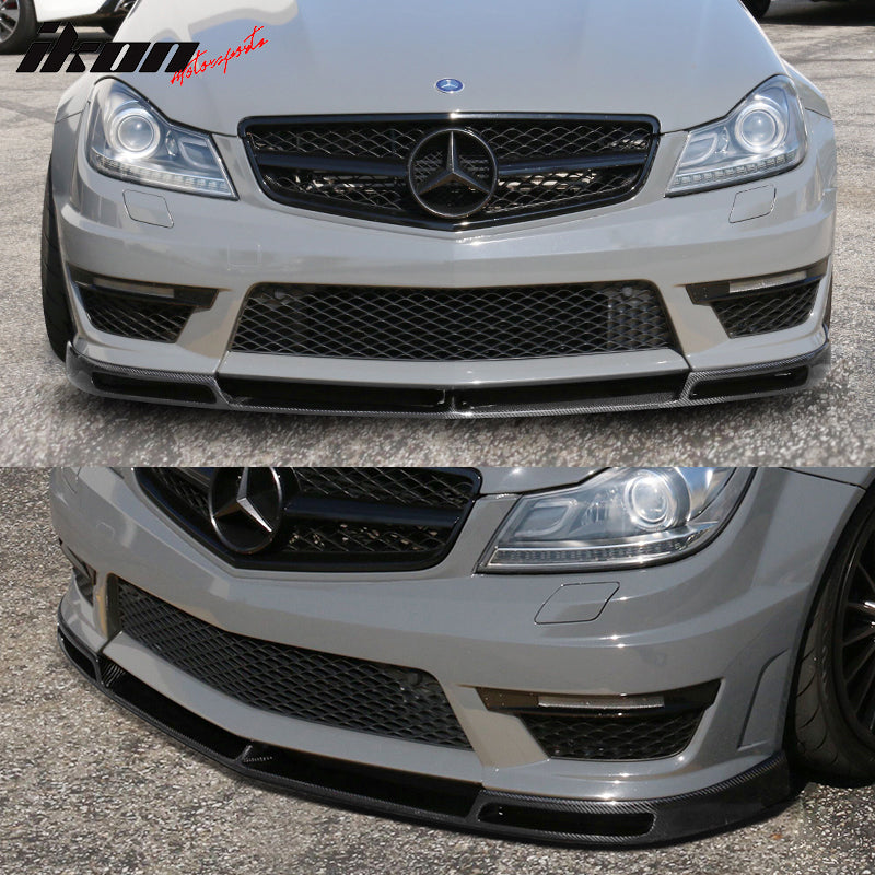 2012-2014 Mercedes Benz C Class W204 AMG V Style Front Bumper Lip Carb