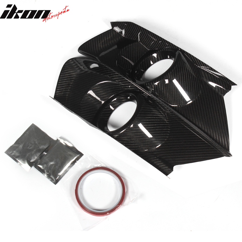 2015-2017 Ford Mustang JC Style 2PC Fog Lights Lamp Cover Carbon Fiber
