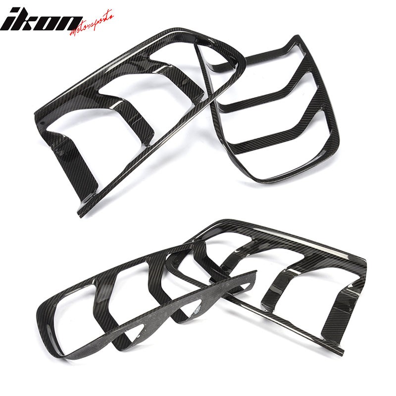 2015-2017 Ford Mustang Coupe 2PCS Tail Lights Lamp Cover Carbon Fiber