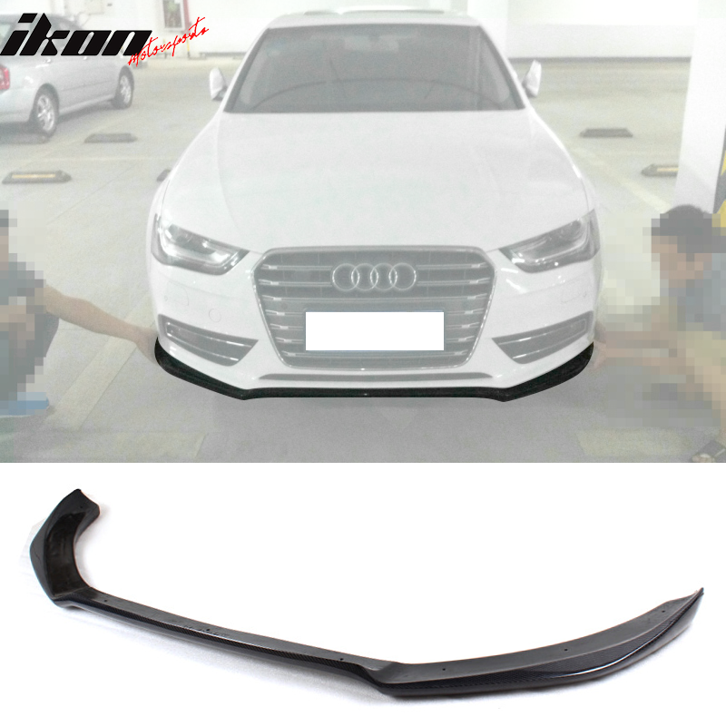 2013-2016 Audi A4 B8.5 Sedan STK Style Front Bumper Lip Carbon Fiber