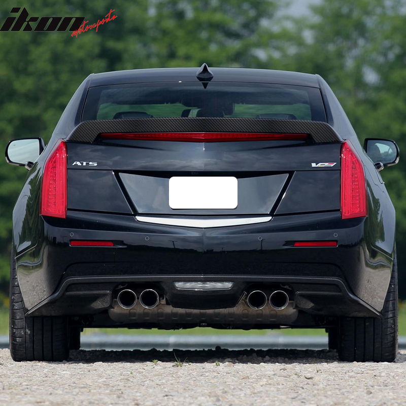 2016-2019 Cadillac ATS V Sedan V Style Trunk Spoiler Carbon Fiber FRP