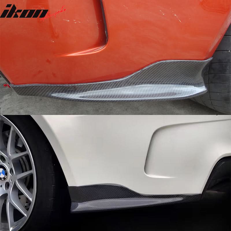 2011-2012 BMW 1 Series M E82 R Style Rear Lip Splitters Carbon Fiber