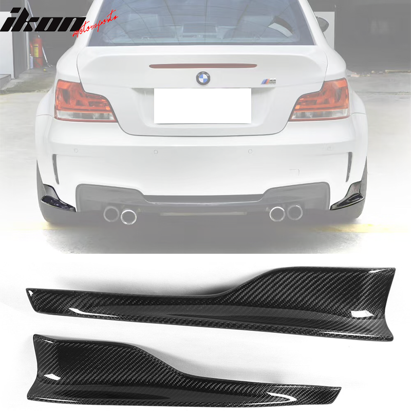 2011-2012 BMW 1 Series M E82 R Style Rear Lip Splitters Carbon Fiber