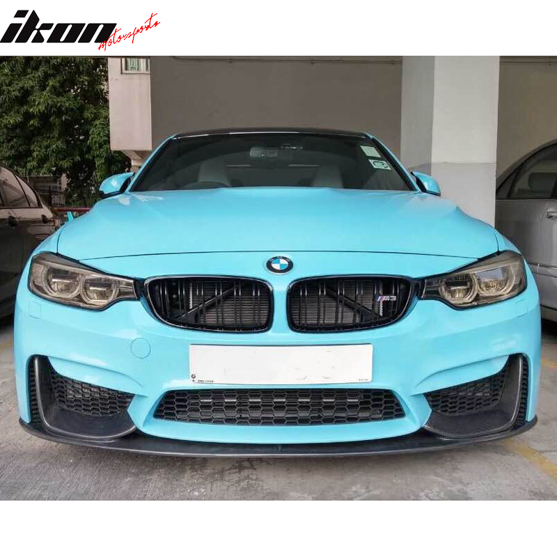 2015-2020 BMW M3 F80 M4 F82 F83 P Style Front Bumper Lip Carbon Fiber