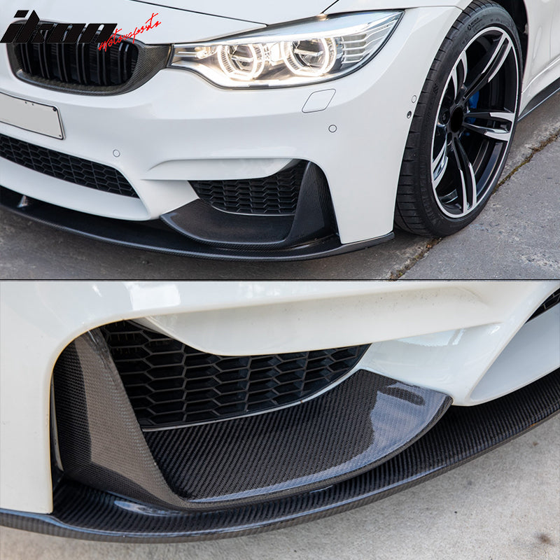 2015-2020 BMW M3 F80 M4 F82 F83 P Style Front Bumper Lip Carbon Fiber