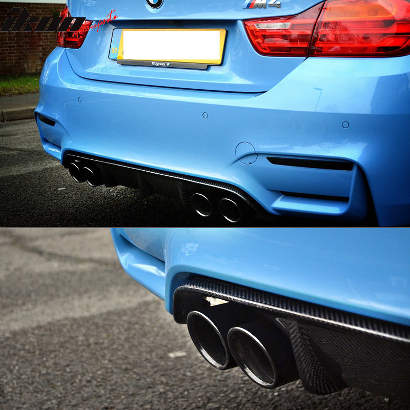 2015-2020 BMW F82 M4 Coupe P Style Rear Bumper Diffuser Carbon Fiber