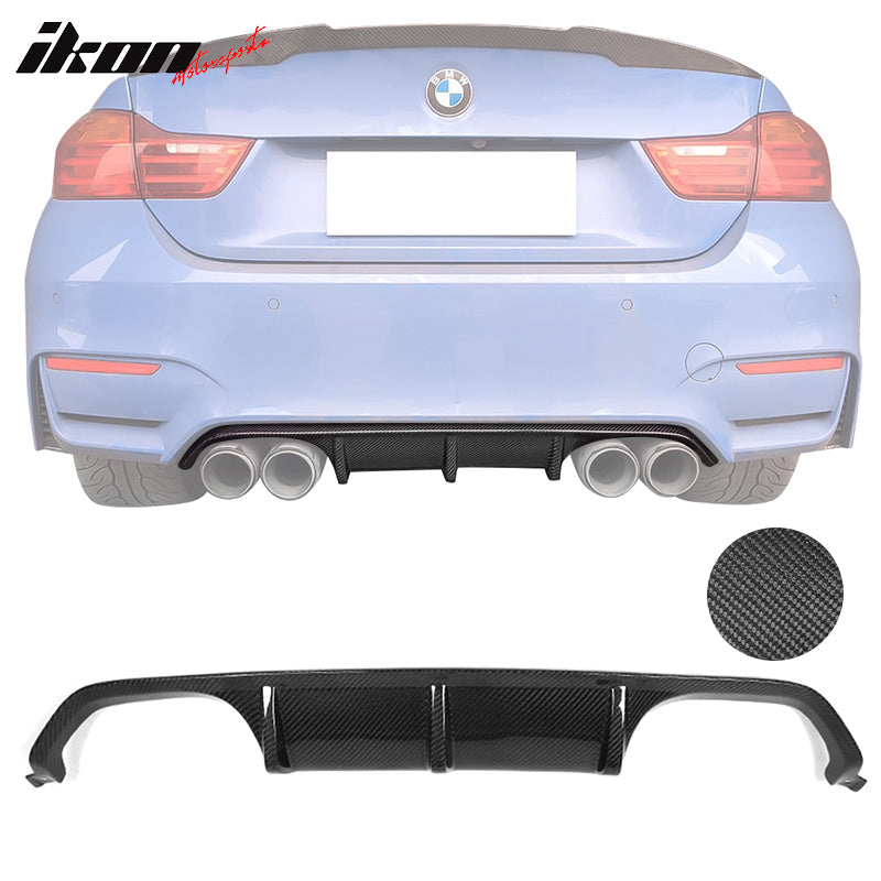 2015-2020 BMW F82 M4 Coupe P Style Rear Bumper Diffuser Carbon Fiber