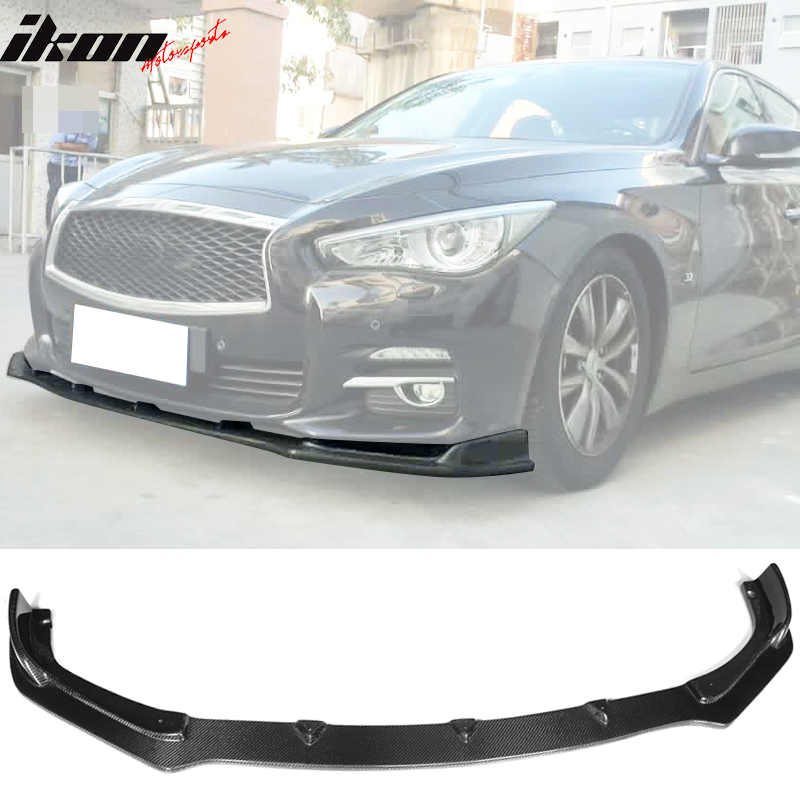 2014-2017 Infiniti Q50 V37 ST Style Front Bumper Lip Carbon Fiber FRP