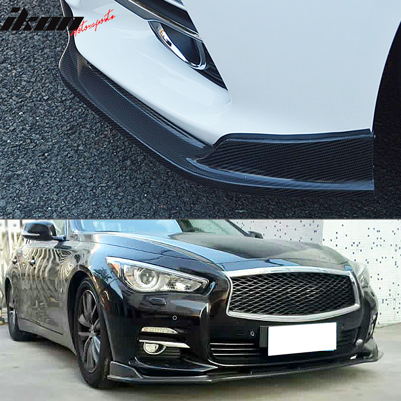 2014-2017 Infiniti Q50 V37 ST Style Front Bumper Lip Carbon Fiber FRP