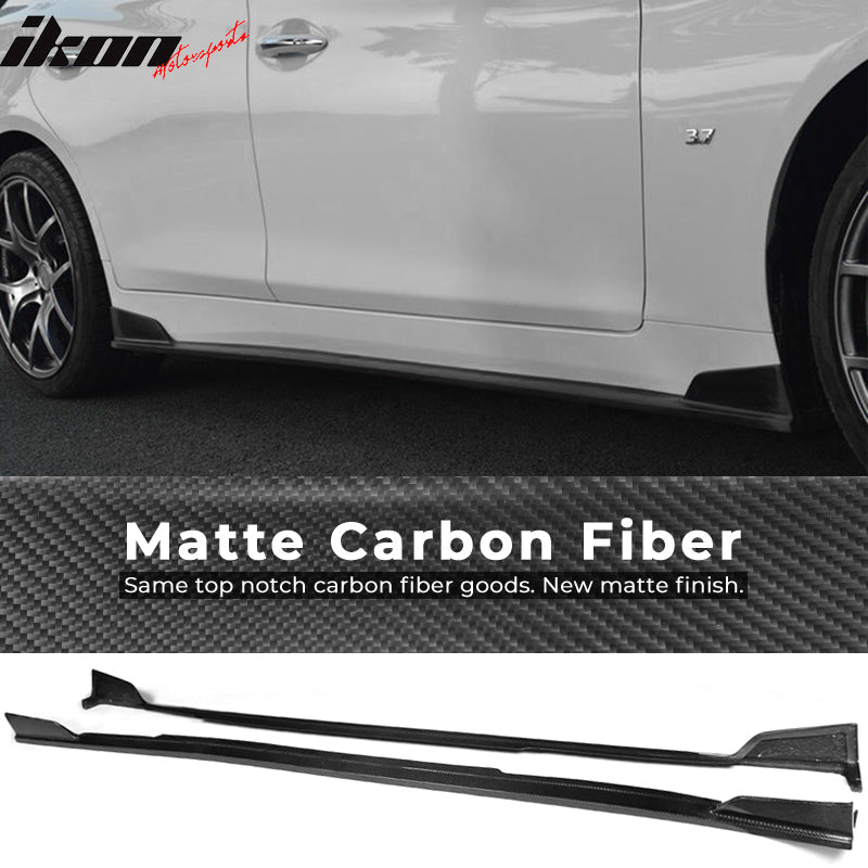 2014-2018 Infiniti Q50 V37 ST Style 2PCS Side Skirts Carbon Fiber FRP