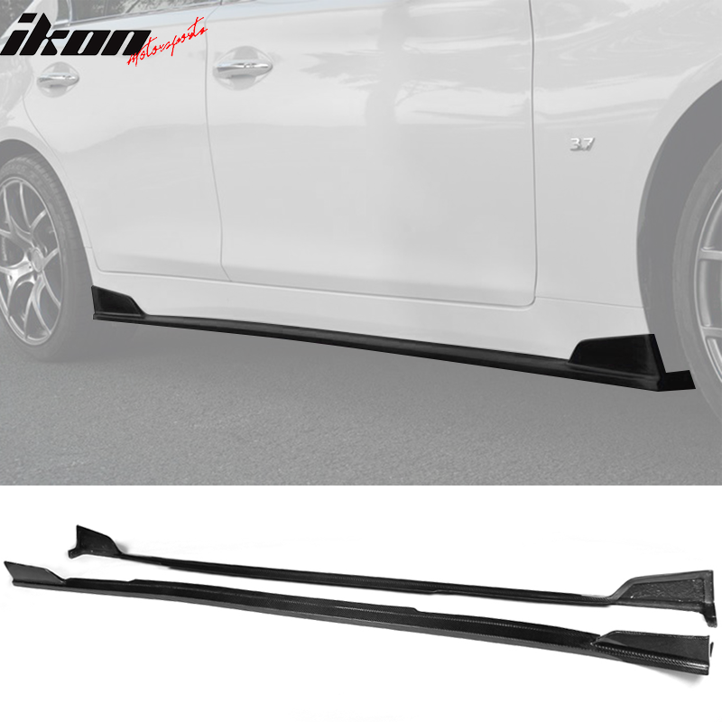 2014-2018 Infiniti Q50 V37 ST Style 2PCS Side Skirts Carbon Fiber FRP