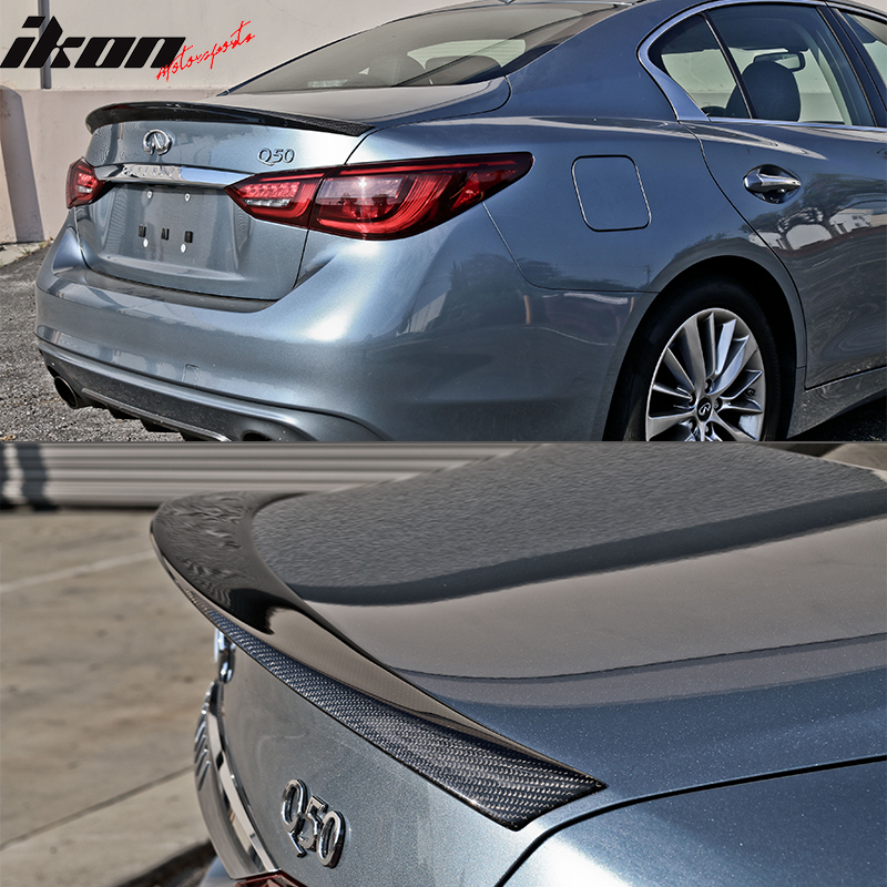 2014-2022 Infiniti Q50 V37 OE Style Trunk Spoiler Lip Carbon Fiber FRP