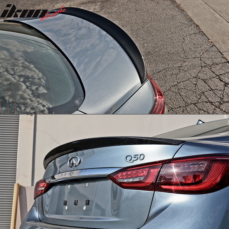 2014-2022 Infiniti Q50 V37 OE Style Trunk Spoiler Lip Carbon Fiber FRP