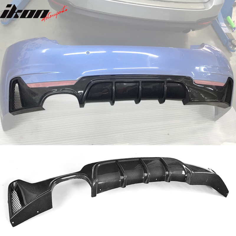 2014-2020 BMW 4 Series P Style Rear Bumper Lip Diffuser Carbon Fiber