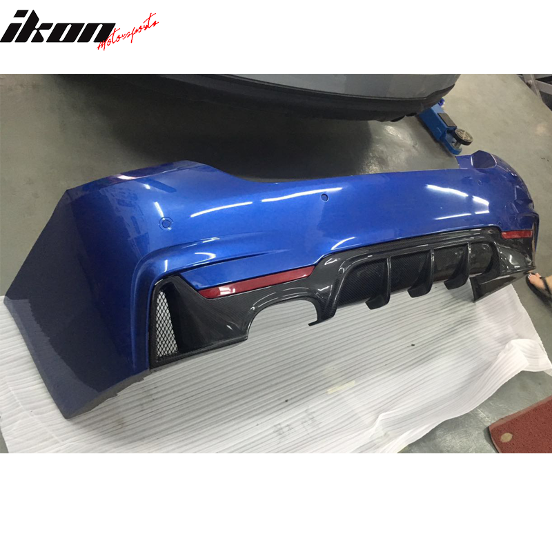 2014-2020 BMW 4 Series P Style Rear Bumper Lip Diffuser Carbon Fiber