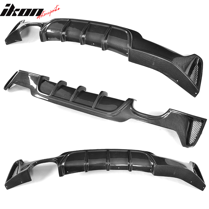 2014-2020 BMW 4 Series P Style Rear Bumper Lip Diffuser Carbon Fiber